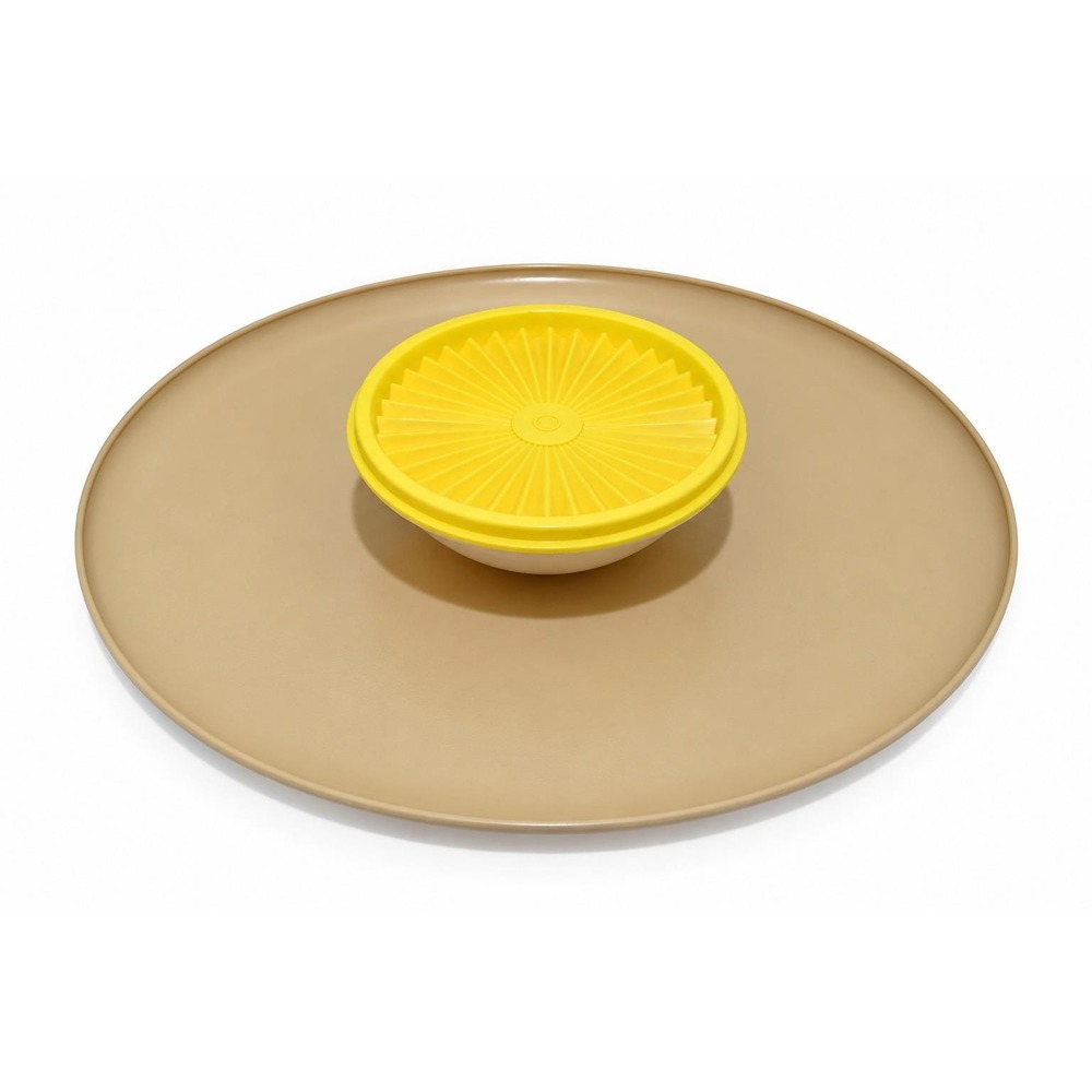 VTG Tupperware Dip-N-Serve, Chip-N-Dip Serving Tray w/ Center Bowl, #492 & 491